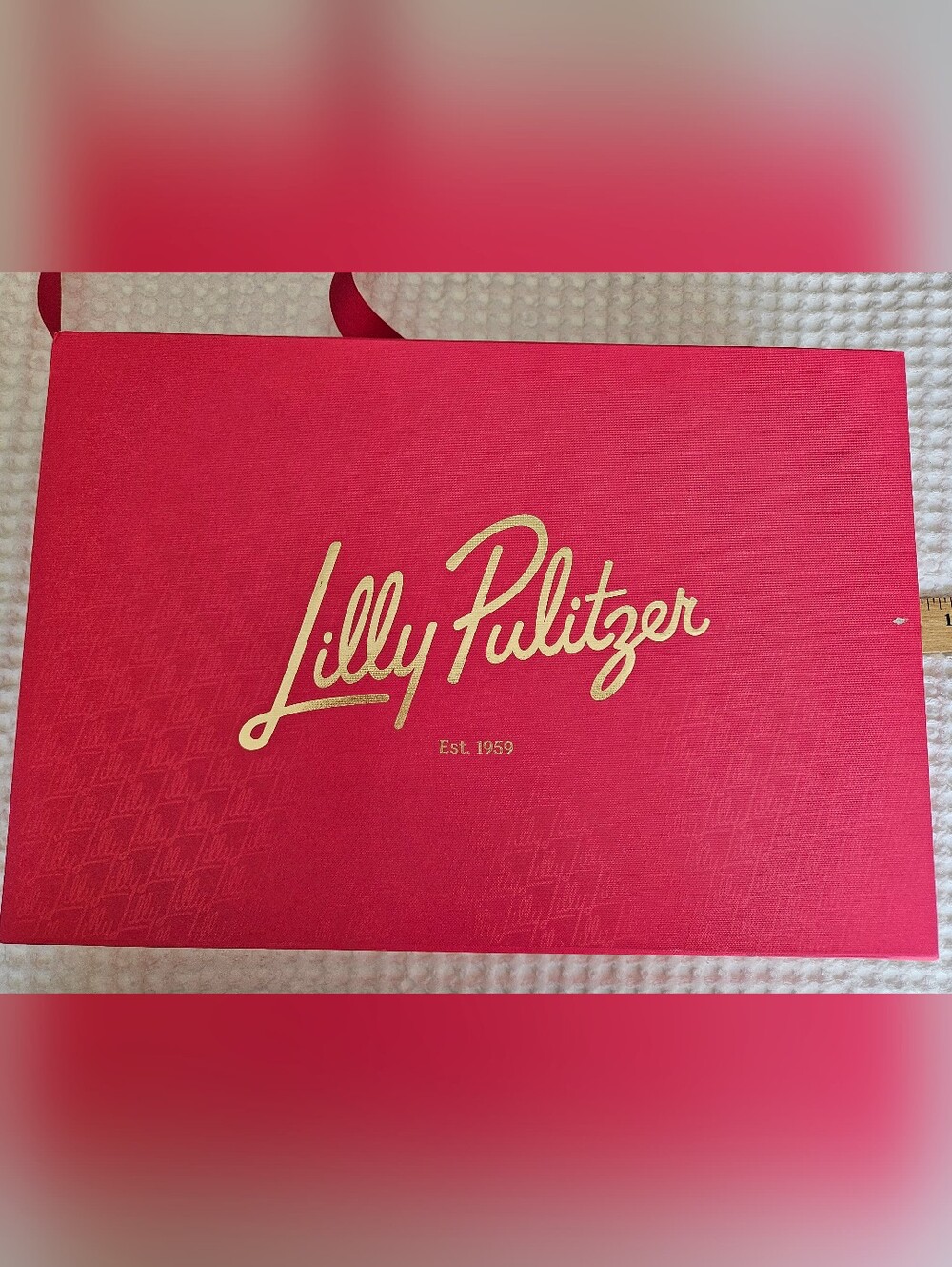 Lilly Pulitzer Pink Gift Box with Gold Logo